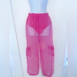 Pink see through joggers